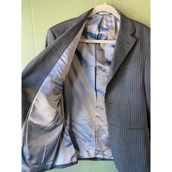 Oscar De La Renta Mens 38R Blazer Sportscoat Gray Wool Jacket Business Office - Picture 3 of 14